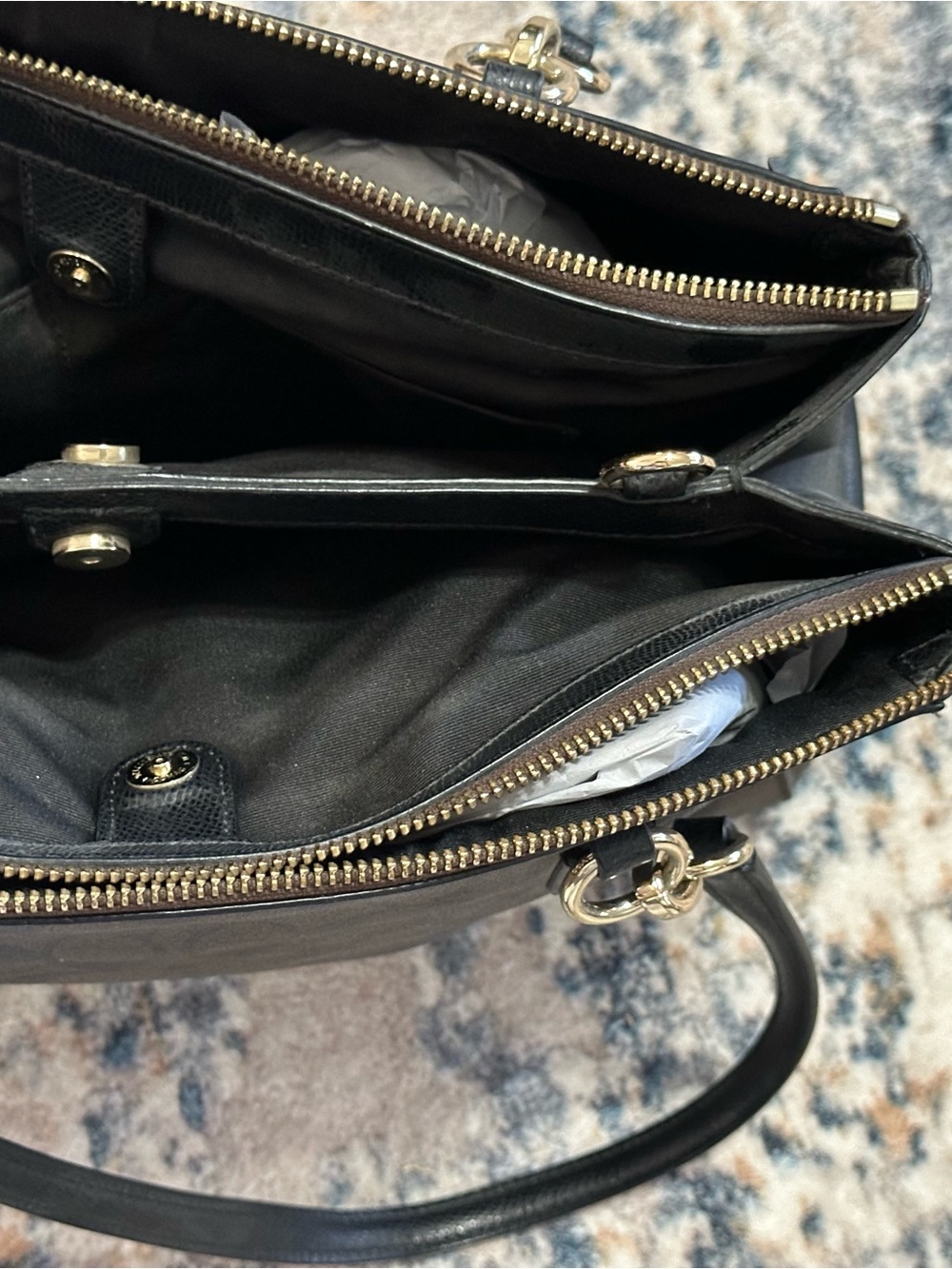Coach Signature Tote with Double Zip Top - Picture 5 of 6